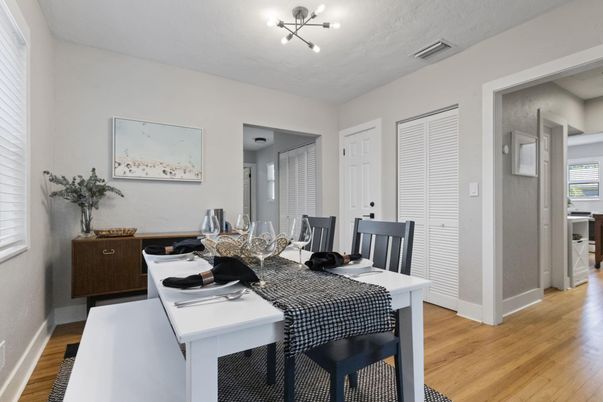 Dining room, Interior, Wood Texture Flooring