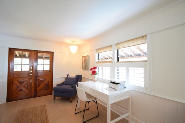 Chandelier, Home Office, Interior, Wood Texture Flooring
