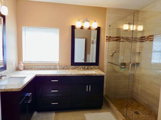 Bathroom, Dual Sink Vanities, Glass Shower, Interior