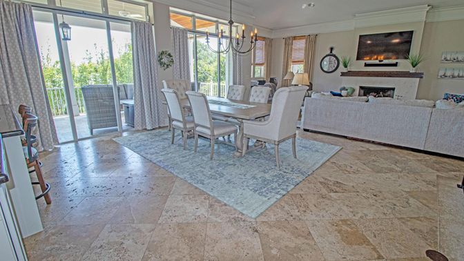 Chandelier, Dining room, Fireplace, Interior, Living room, Pendant Lights