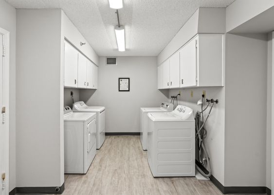 Interior, Washer, Wood Texture Flooring