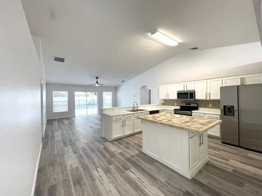 Interior, Kitchen, Wood Texture Flooring