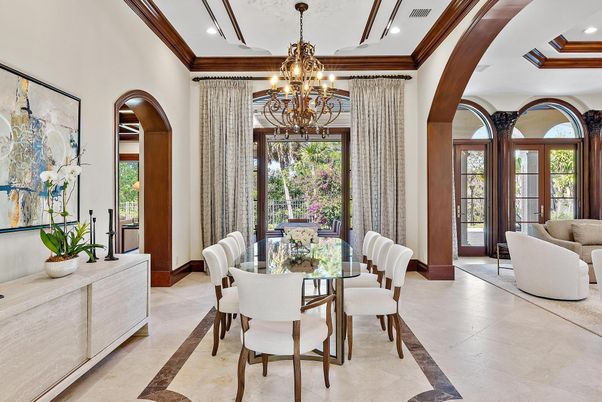 Chandelier, Dining room, Interior, Recessed Lighting