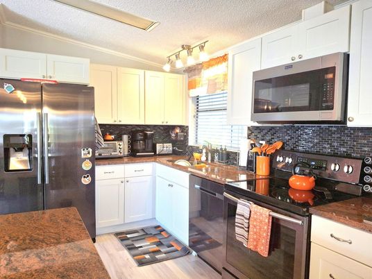 Interior, Kitchen, Stainless Steel Appliances, Wood Texture Flooring
