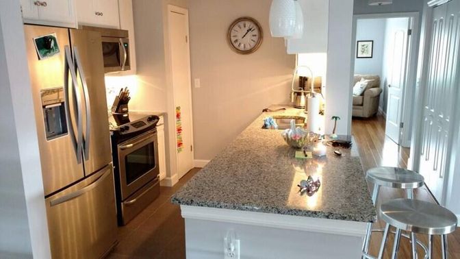 Interior, Kitchen, Stainless Steel Appliances, Wood Texture Flooring