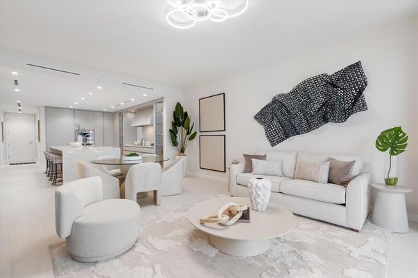 Dining room, Interior, Kitchen, Living room, Recessed Lighting