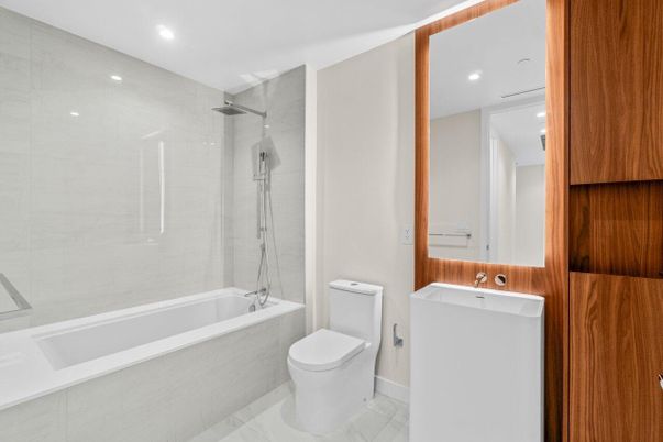 Bathroom, Glass Shower, Interior, Marble, Recessed Lighting
