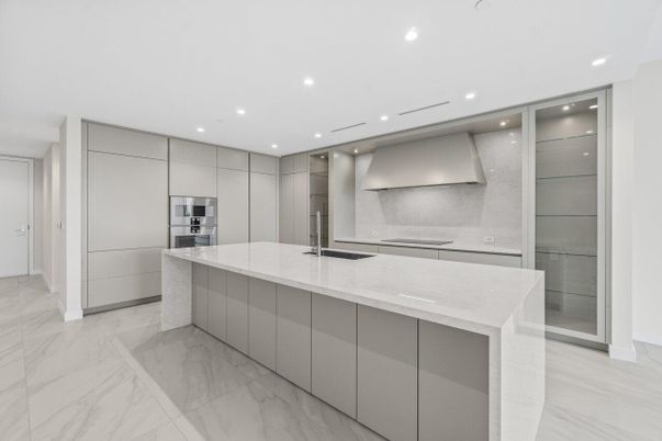 Interior, Kitchen, Marble, Recessed Lighting, Stainless Steel Appliances