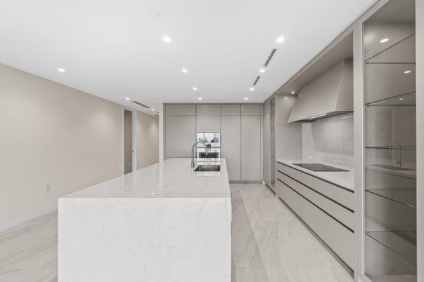 Interior, Kitchen, Marble, Recessed Lighting, Stainless Steel Appliances