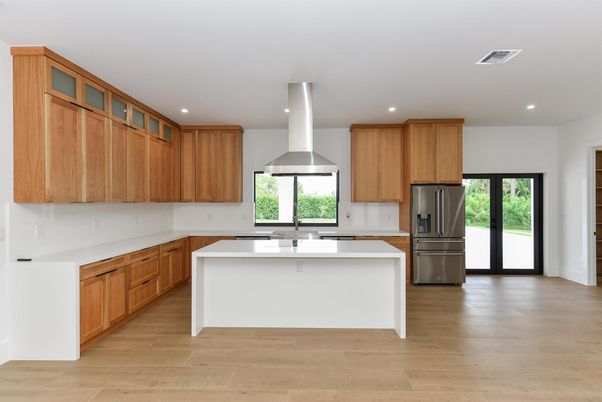 Interior, Kitchen, Recessed Lighting, Wood Texture Flooring