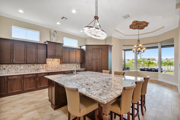 Chandelier, Dining room, Interior, Kitchen, Pendant Lights, Recessed Lighting, Wood Texture Flooring