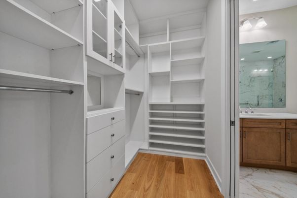 Interior, Marble, Marble Walls, Recessed Lighting, Walk-in Closets, Wood Texture Flooring