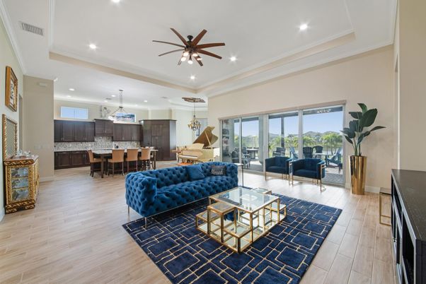 Dining room, Interior, Kitchen, Living room, Pendant Lights, Recessed Lighting, Wood Texture Flooring