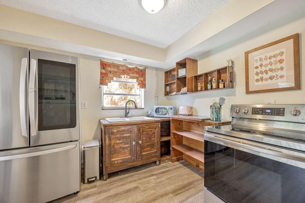 Interior, Kitchen, Stainless Steel Appliances, Wood Texture Flooring