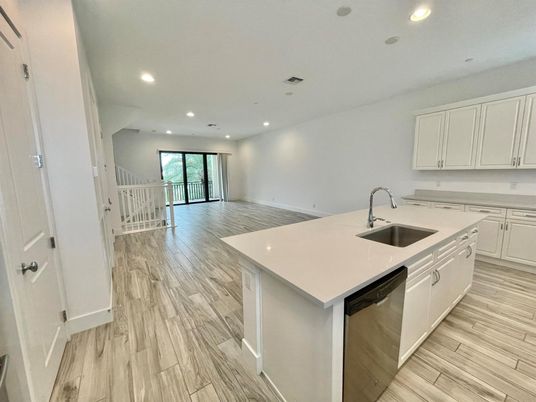 Interior, Kitchen, Recessed Lighting, Wood Texture Flooring