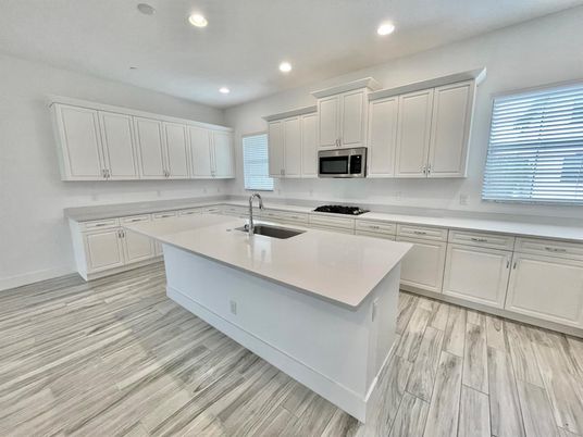 Interior, Kitchen, Recessed Lighting, Wood Texture Flooring