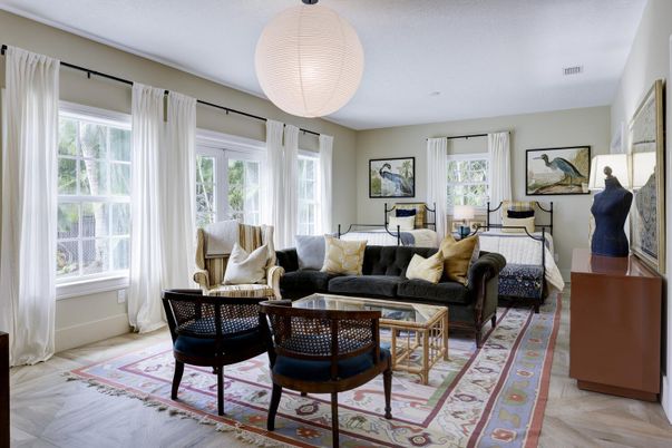 Interior, Living room, Pendant Lights, Wood Texture Flooring