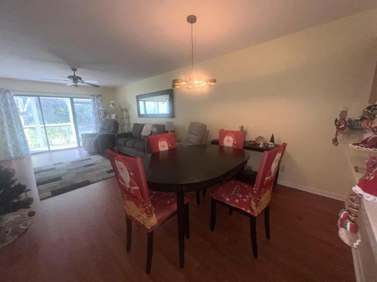 Dining room, Interior, Living room, Pendant Lights, Wood Texture Flooring