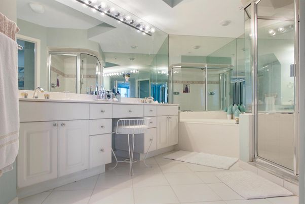Bathroom, Dual Sink Vanities, Glass Shower, Interior