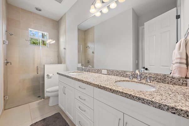 Bathroom, Dual Sink Vanities, Glass Shower, Interior