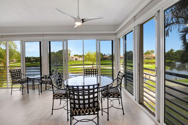 Dining room, Interior, Sun Room, Water, Wood Texture Flooring