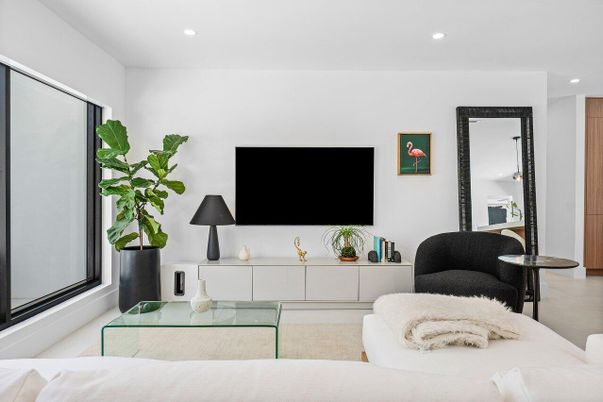 Interior, Living room, Projection Screen, Recessed Lighting