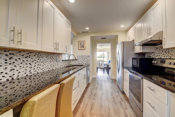 Interior, Kitchen, Recessed Lighting, Wood Texture Flooring
