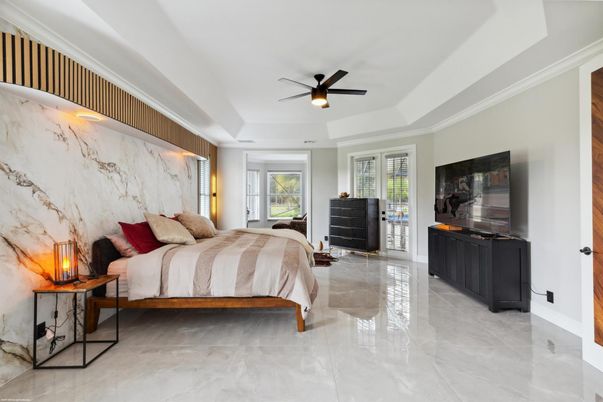 Bedroom, Interior, Marble Walls