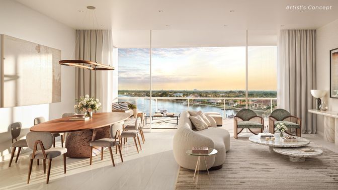 Dining room, Interior, Living room, Pendant Lights, Recessed Lighting, Water