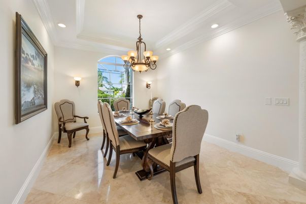 Chandelier, Dining room, Interior, Recessed Lighting