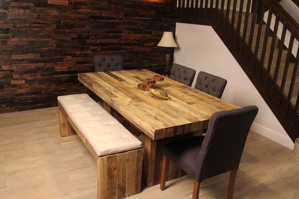 Dining room, Interior, Wood Texture Flooring