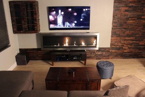Fireplace, Interior, Wood Texture Flooring