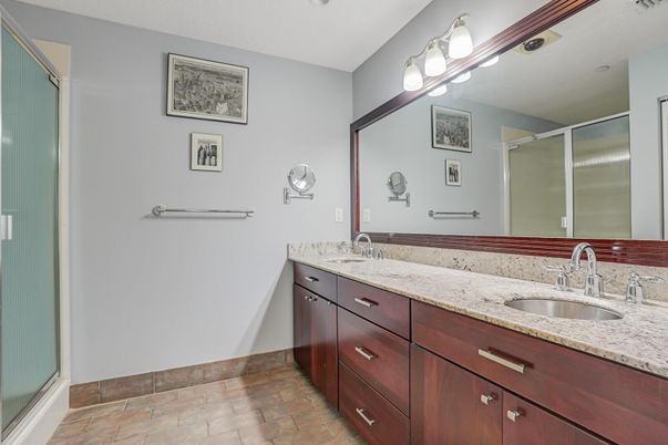 Bathroom, Dual Sink Vanities, Glass Shower, Interior