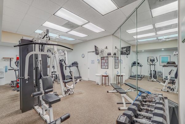 Fitness Equipment, Gym, Interior, Recessed Lighting