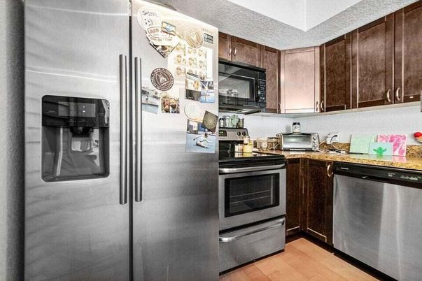 Interior, Kitchen, Stainless Steel Appliances, Wood Texture Flooring