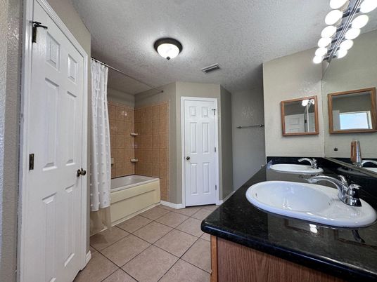 Bathroom, Dual Sink Vanities, Glass Shower, Interior
