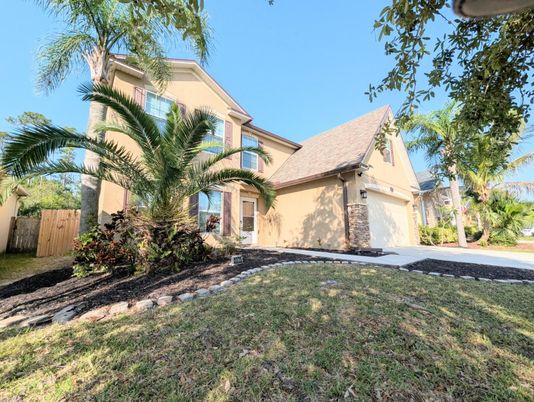 Attached, Backyard, Exterior, Facade, Mediterranean