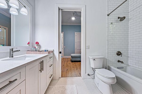 Bathroom, Dual Sink Vanities, Interior, Wood Texture Flooring