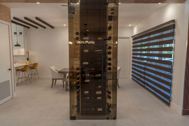 Dining room, Interior, Recessed Lighting, Wine Storage