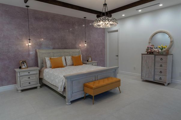 Bedroom, Interior, Pendant Lights, Recessed Lighting