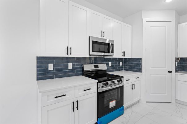 Interior, Kitchen, Marble, Recessed Lighting, Stainless Steel Appliances