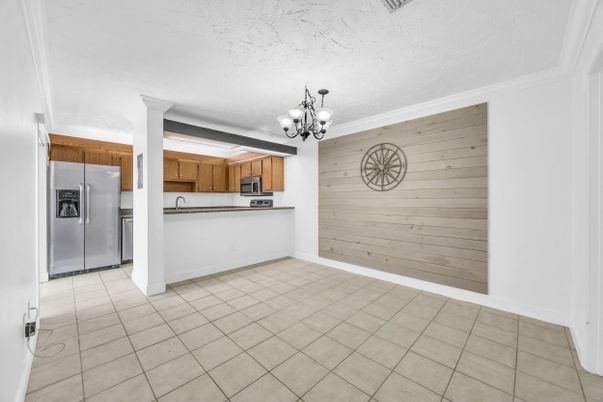 Chandelier, Empty room, Interior, Kitchen, Wooden Walls