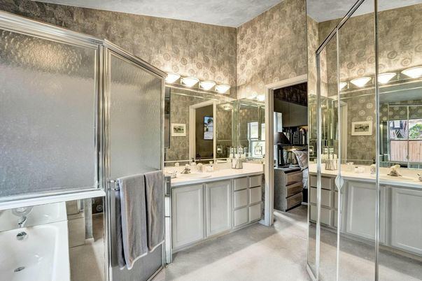 Bathroom, Dual Sink Vanities, Glass Shower, Interior