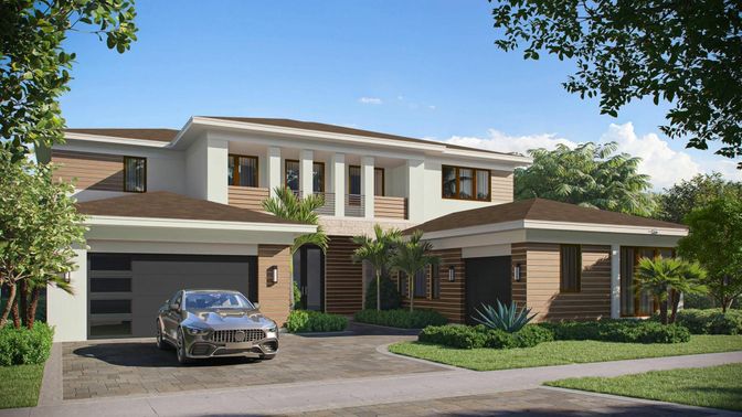 Attached, Exterior, Facade, Modern