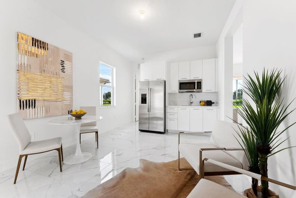 Dining room, Interior, Kitchen, Marble, Stainless Steel Appliances