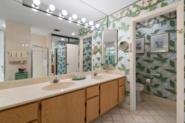 Bathroom, Dual Sink Vanities, Glass Shower, Interior
