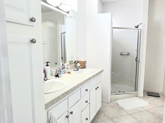 Bathroom, Dual Sink Vanities, Glass Shower, Interior