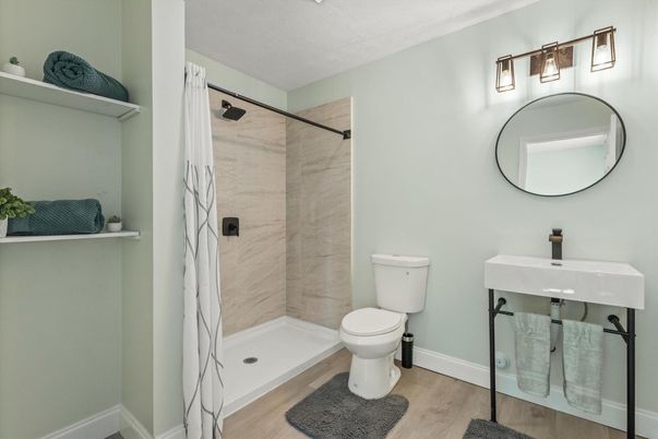 Bathroom, Interior, Wood Texture Flooring