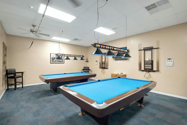 Billiard Table, Game Room, Interior, Pendant Lights, Recessed Lighting