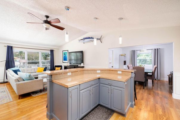 Dining room, Interior, Living room, Pendant Lights, Wood Texture Flooring